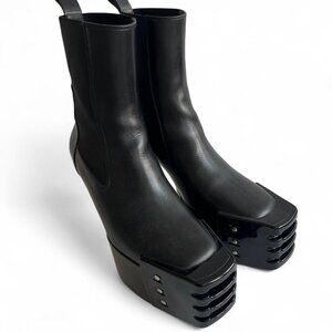 Rick owens grill kiss boot in black leather